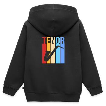 Saxophon Saxophonist - Kinder Premium Organic Zip Hoodie - Schwarz - Hinten - AI Model Kid Male (0cm)