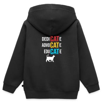 Katzenrettung Tierrechte Tierrettung Tierheim - Kinder Premium Organic Zip Hoodie - Schwarz - Hinten - AI Model Kid Male (0cm)