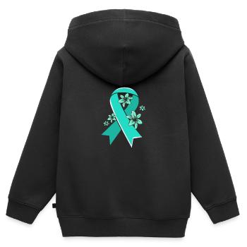Pcos-Bewusstsein - Kinder Premium Organic Zip Hoodie - Schwarz - Hinten - AI Model Kid Male (0cm)