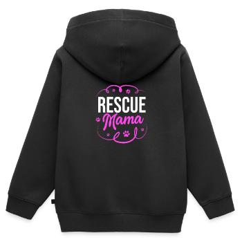 Hund Rettung Tierrechte Tierrettung Tierheim - Kinder Premium Organic Zip Hoodie - Schwarz - Hinten - AI Model Kid Male (0cm)