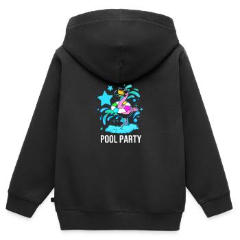 Pool Party - Kinder Premium Organic Zip Hoodie - Schwarz - Hinten - AI Model Kid Male (0cm)