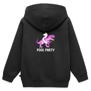 Pool Party - Kinder Premium Organic Zip Hoodie - Schwarz - Hinten - AI Model Kid Male (0cm)