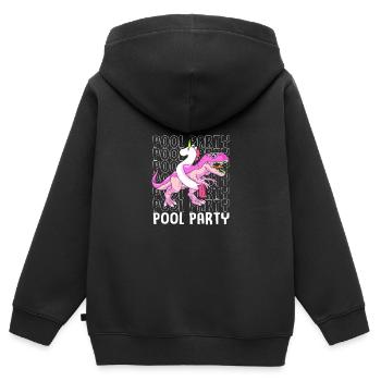 Pool Party - Kinder Premium Organic Zip Hoodie - Schwarz - Hinten - AI Model Kid Male (0cm)
