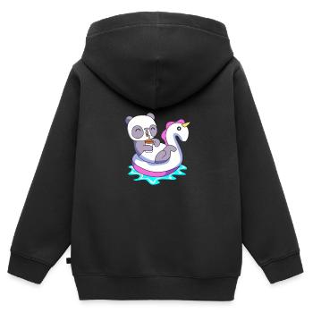 Pool Party - Kinder Premium Organic Zip Hoodie - Schwarz - Hinten - AI Model Kid Male (0cm)