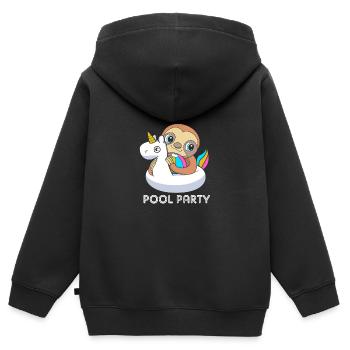 Pool Party - Kinder Premium Organic Zip Hoodie - Schwarz - Hinten - AI Model Kid Male (0cm)