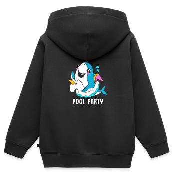 Pool Party - Kinder Premium Organic Zip Hoodie - Schwarz - Hinten - AI Model Kid Male (0cm)