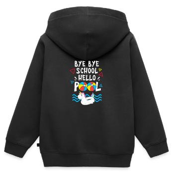 Pool Party - Kinder Premium Organic Zip Hoodie - Schwarz - Hinten - AI Model Kid Male (0cm)