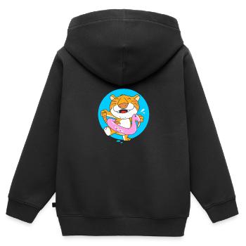 Pool Party - Kinder Premium Organic Zip Hoodie - Schwarz - Hinten - AI Model Kid Male (0cm)