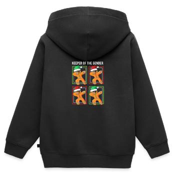 Weihnachten Gender Reveal Neugeborenes Babysprüche - Kinder Premium Organic Zip Hoodie - Schwarz - Hinten - AI Model Kid Male (0cm)