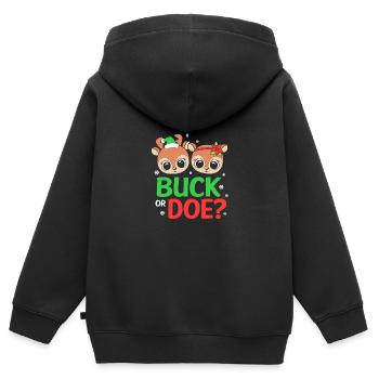 Weihnachten Gender Reveal Neugeborenes Babysprüche - Kinder Premium Organic Zip Hoodie - Schwarz - Hinten - AI Model Kid Male (0cm)