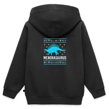 Hanoucca - Sweat Premium à capuche zippé enfant bio - noir - Dos - AI Model Kid Male (0cm)