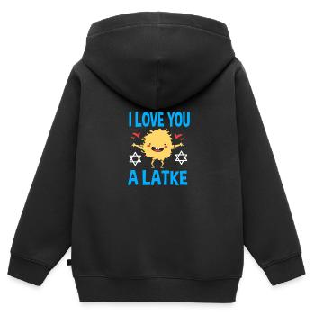 Hanoucca - Sweat Premium à capuche zippé enfant bio - noir - Dos - AI Model Kid Male (0cm)