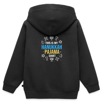 Hanoucca - Sweat Premium à capuche zippé enfant bio - noir - Dos - AI Model Kid Male (0cm)