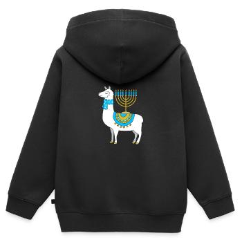 Hanoucca - Sweat Premium à capuche zippé enfant bio - noir - Dos - AI Model Kid Male (0cm)