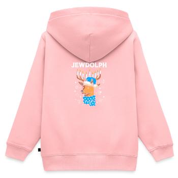 Hanoucca - Sweat Premium à capuche zippé enfant bio - rose - Dos - AI Model Kid Female (0cm)