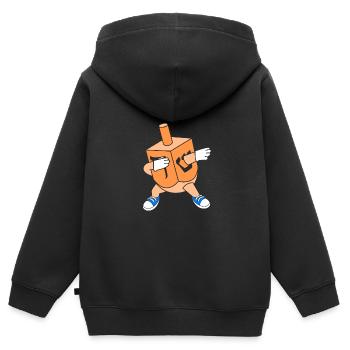 Hanoucca - Sweat Premium à capuche zippé enfant bio - noir - Dos - AI Model Kid Male (0cm)