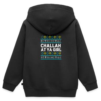 Hanoucca - Sweat Premium à capuche zippé enfant bio - noir - Dos - AI Model Kid Male (0cm)