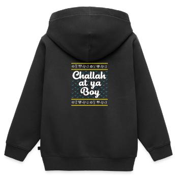 Hanoucca - Sweat Premium à capuche zippé enfant bio - noir - Dos - AI Model Kid Male (0cm)