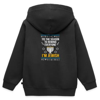Hanoucca - Sweat Premium à capuche zippé enfant bio - noir - Dos - AI Model Kid Male (0cm)