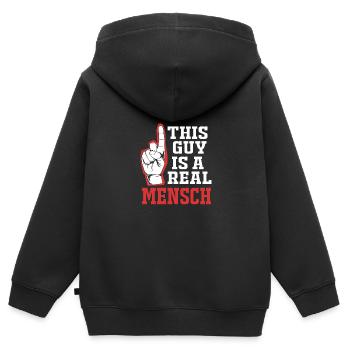 Hanoucca - Sweat Premium à capuche zippé enfant bio - noir - Dos - AI Model Kid Male (0cm)