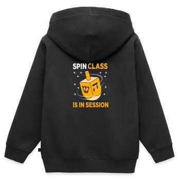 Hanoucca - Sweat Premium à capuche zippé enfant bio - noir - Dos - AI Model Kid Male (0cm)