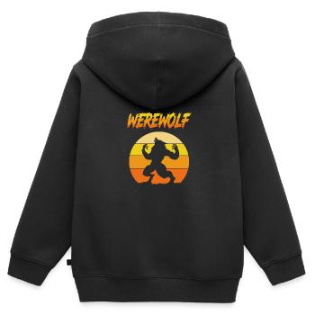 Werwolf - Kinder Premium Organic Zip Hoodie - Schwarz - Hinten - AI Model Kid Male (0cm)