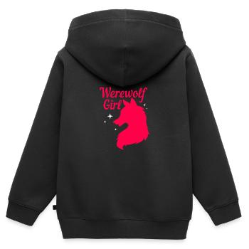 Werwolf - Kinder Premium Organic Zip Hoodie - Schwarz - Hinten - AI Model Kid Male (0cm)