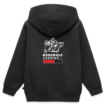 Werwolf - Kinder Premium Organic Zip Hoodie - Schwarz - Hinten - AI Model Kid Male (0cm)