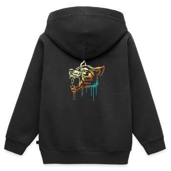 Werwolf - Kinder Premium Organic Zip Hoodie - Schwarz - Hinten - AI Model Kid Male (0cm)