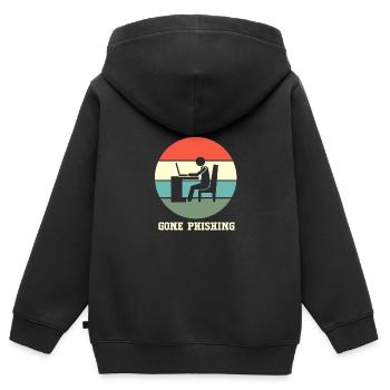 Cybersecurity Cyber Programmer Hacker - Kids Premium Organic Zip-up Hoodie - black - Back - AI Model Kid Male (0cm)