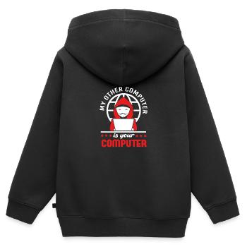 Cybersecurity Cyber Programmer Hacker - Kids Premium Organic Zip-up Hoodie - black - Back - AI Model Kid Male (0cm)
