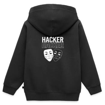 Cybersecurity Cyber Programmer Hacker - Kids Premium Organic Zip-up Hoodie - black - Back - AI Model Kid Male (0cm)