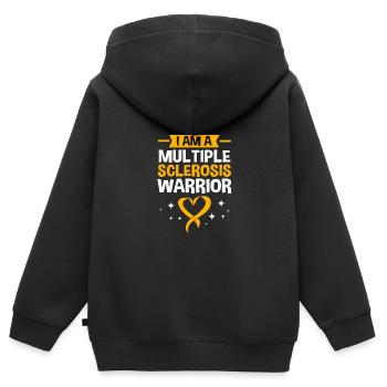 Sclérose en plaques SEP - Sweat Premium à capuche zippé enfant bio - noir - Dos - AI Model Kid Male (0cm)