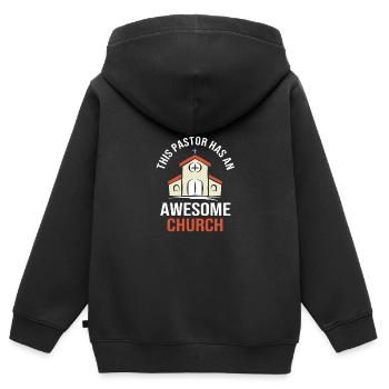 Pfarrer - Kinder Premium Organic Zip Hoodie - Schwarz - Hinten - AI Model Kid Male (0cm)