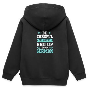 Pfarrer - Kinder Premium Organic Zip Hoodie - Schwarz - Hinten - AI Model Kid Male (0cm)