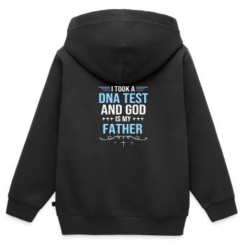 Pfarrer - Kinder Premium Organic Zip Hoodie - Schwarz - Hinten - AI Model Kid Male (0cm)