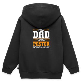 Pfarrer - Kinder Premium Organic Zip Hoodie - Schwarz - Hinten - AI Model Kid Male (0cm)