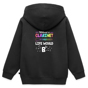 Clarinette - Sweat Premium à capuche zippé enfant bio - noir - Dos - AI Model Kid Male (0cm)