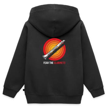 Clarinette - Sweat Premium à capuche zippé enfant bio - noir - Dos - AI Model Kid Male (0cm)