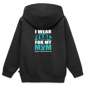 Eierstockkrebs Krebs-Überlebender Krebs - Kinder Premium Organic Zip Hoodie - Schwarz - Hinten - AI Model Kid Male (0cm)