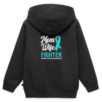 Eierstockkrebs Krebs-Überlebender Krebs - Kinder Premium Organic Zip Hoodie - Schwarz - Hinten - AI Model Kid Male (0cm)