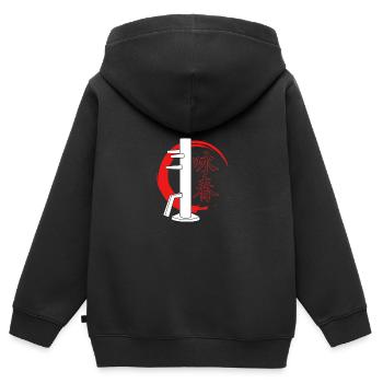 Wing Chun - Kinder Premium Organic Zip Hoodie - Schwarz - Hinten - AI Model Kid Male (0cm)