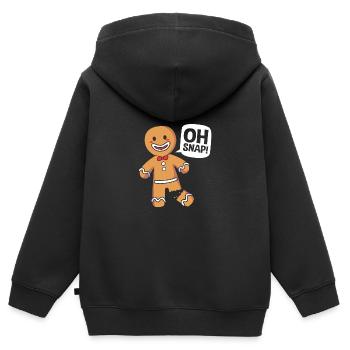 Lebkuchenmann Lebkuchenherz Lebkuchen Naschen - Kinder Premium Organic Zip Hoodie - Schwarz - Hinten - AI Model Kid Male (0cm)