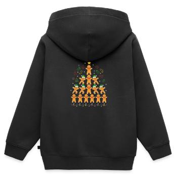 Lebkuchenmann Lebkuchenherz Lebkuchen Naschen - Kinder Premium Organic Zip Hoodie - Schwarz - Hinten - AI Model Kid Male (0cm)