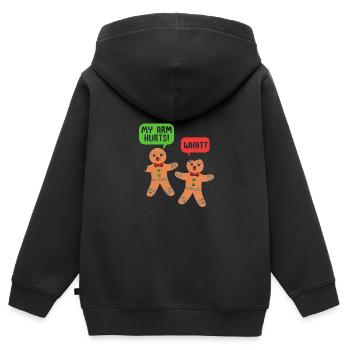 bonhomme en pain d’épice Coeur en pain d’épice Snacking en pain d’épice - Sweat Premium à capuche zippé enfant bio - noir - Dos - AI Model Kid Male (0cm)