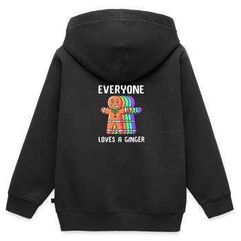 Lebkuchenmann Lebkuchenherz Lebkuchen Naschen - Kinder Premium Organic Zip Hoodie - Schwarz - Hinten - AI Model Kid Male (0cm)