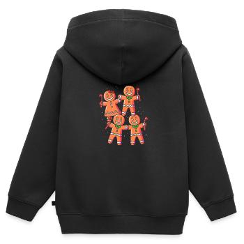 Lebkuchenmann Lebkuchenherz Lebkuchen Naschen - Kinder Premium Organic Zip Hoodie - Schwarz - Hinten - AI Model Kid Male (0cm)