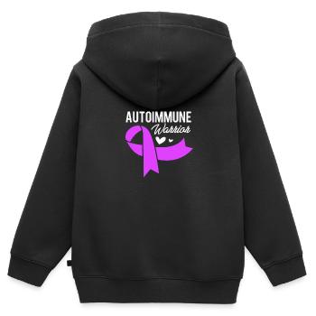 Maladie auto-immune - Sweat Premium à capuche zippé enfant bio - noir - Dos - AI Model Kid Male (0cm)
