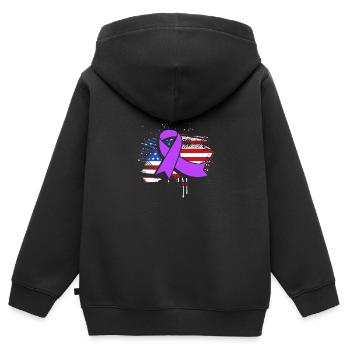 Maladie auto-immune - Sweat Premium à capuche zippé enfant bio - noir - Dos - AI Model Kid Male (0cm)