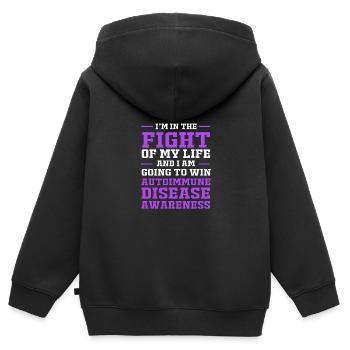 Autoimmune disease - Kids Premium Organic Zip-up Hoodie - black - Back - AI Model Kid Male (0cm)